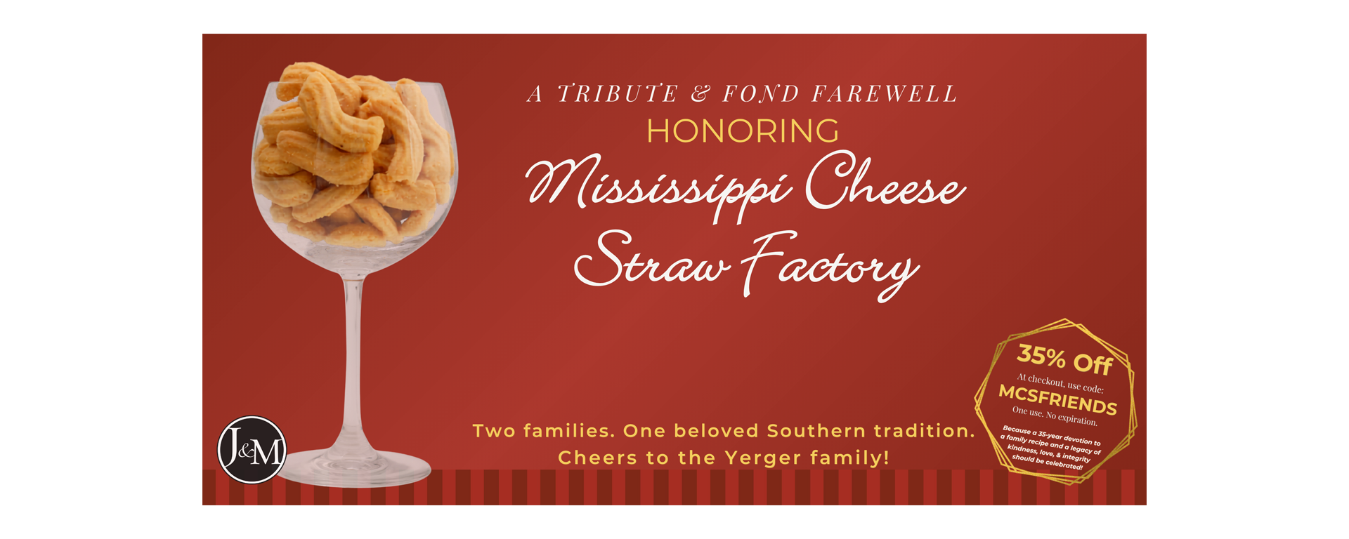 Mississippi Cheese Straws Tribute blog and 35% Off Cheese Straws Coupon Code MCSFRIENDS