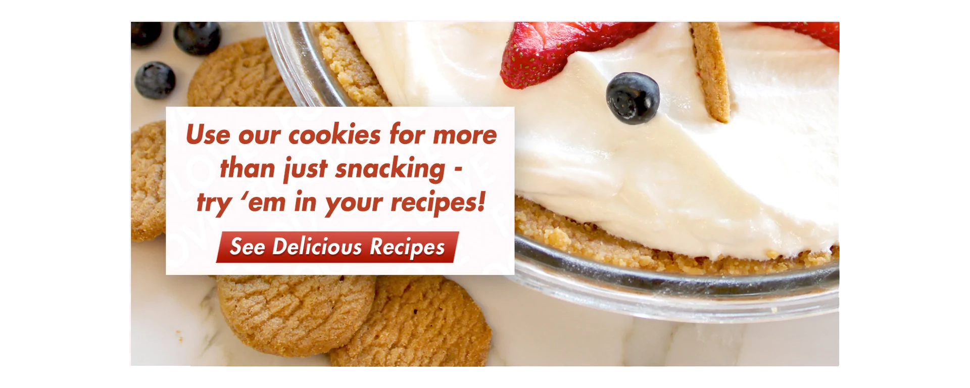 Image of a cold Lemon Pie with a crust made using our Organic Ginger Thins. What an easy, refreshing summer treat! Click here for the video and recipe.