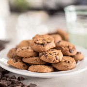 a plate of Janis & Melanie Chocolate Chip Cookies