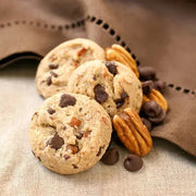 close up image of Janis & Melanie Chocolate Chip Pecan Cookies