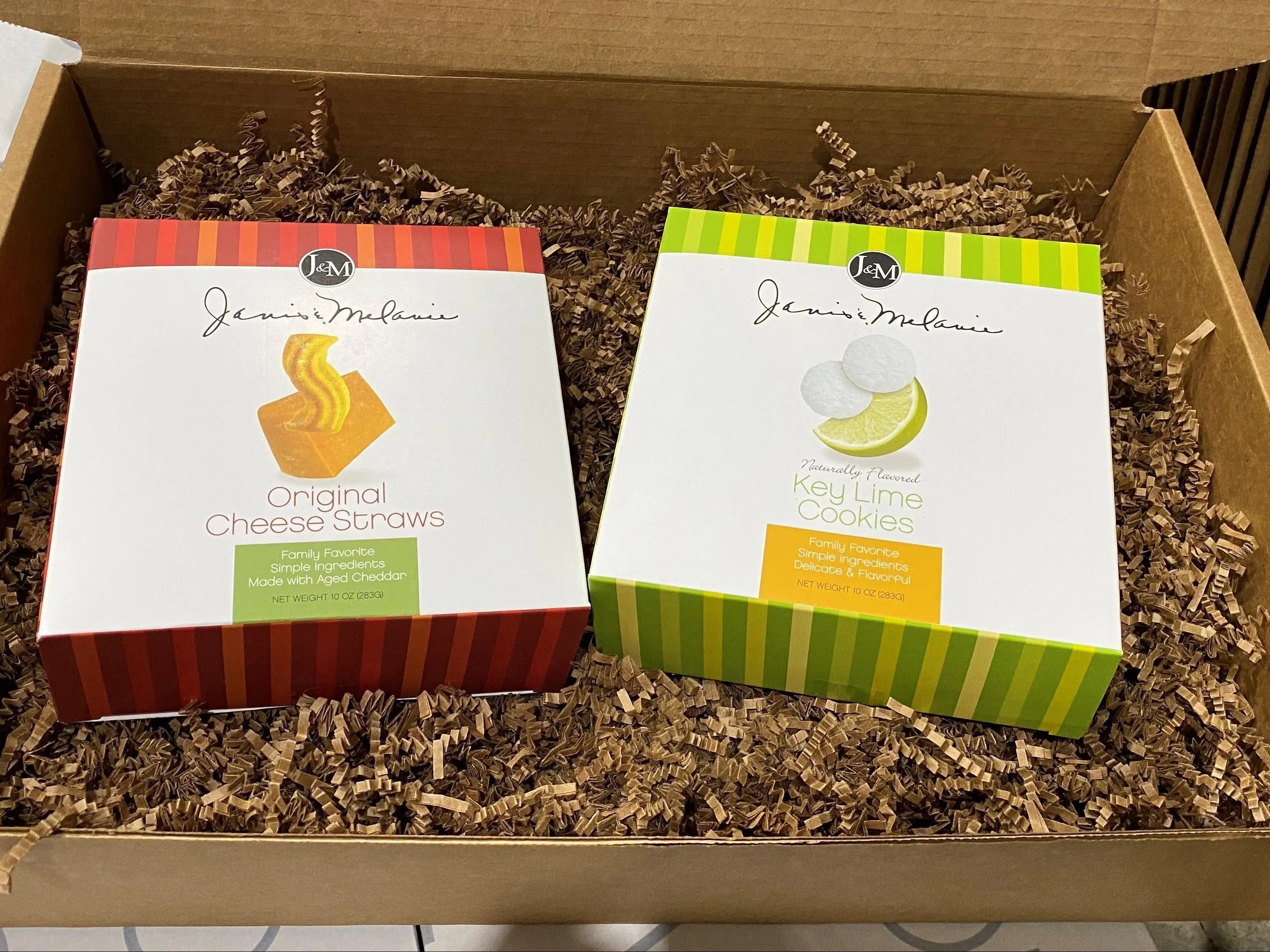 Food=Love 10 oz Gift Box | Cheese Straws & Cookies | Janis & Melanie