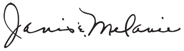 Janis and Melanie handwritten logo