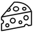 outline of a wedge of cheese