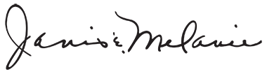 Janis and Melanie handwritten signature logo