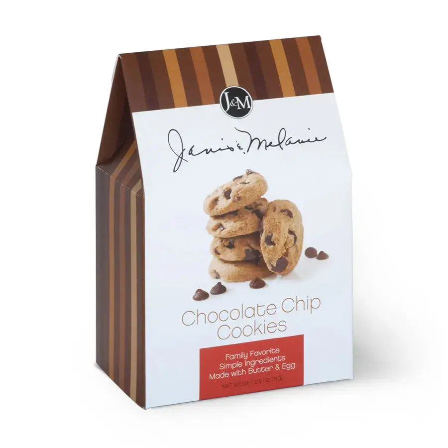 Janis & Melanie Chocolate Chip Cookies in a 2.5 oz carton