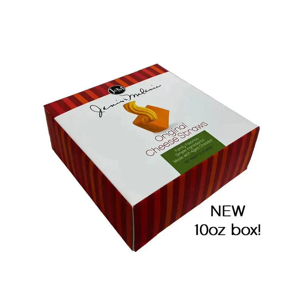 Janis & Melanie Original Cheese Straws in a 10 oz carton