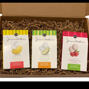 Tea cookies displayed inside an open Janis & Melanie Food = Love gift box