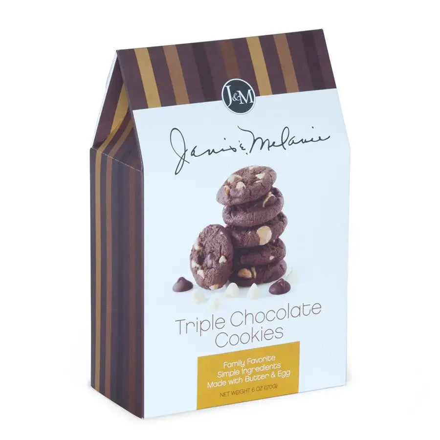 Janis & Melanie Triple Chocolate Cookies in a 6 oz carton